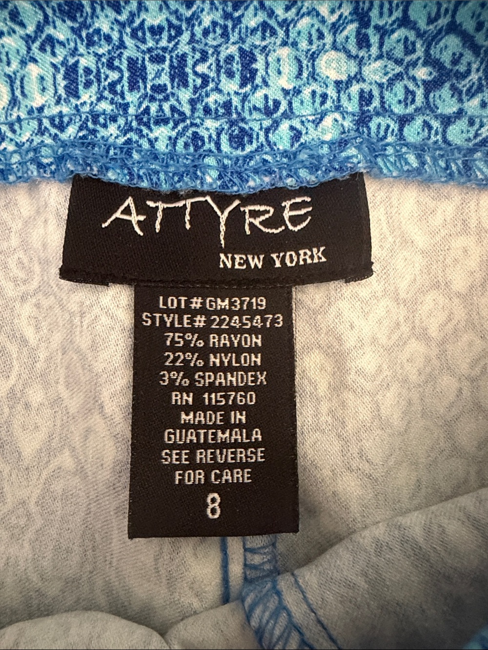 Attyre New York Womens Blue Reptile Skin Athletic Pull On Skort - Picture 2 of 8